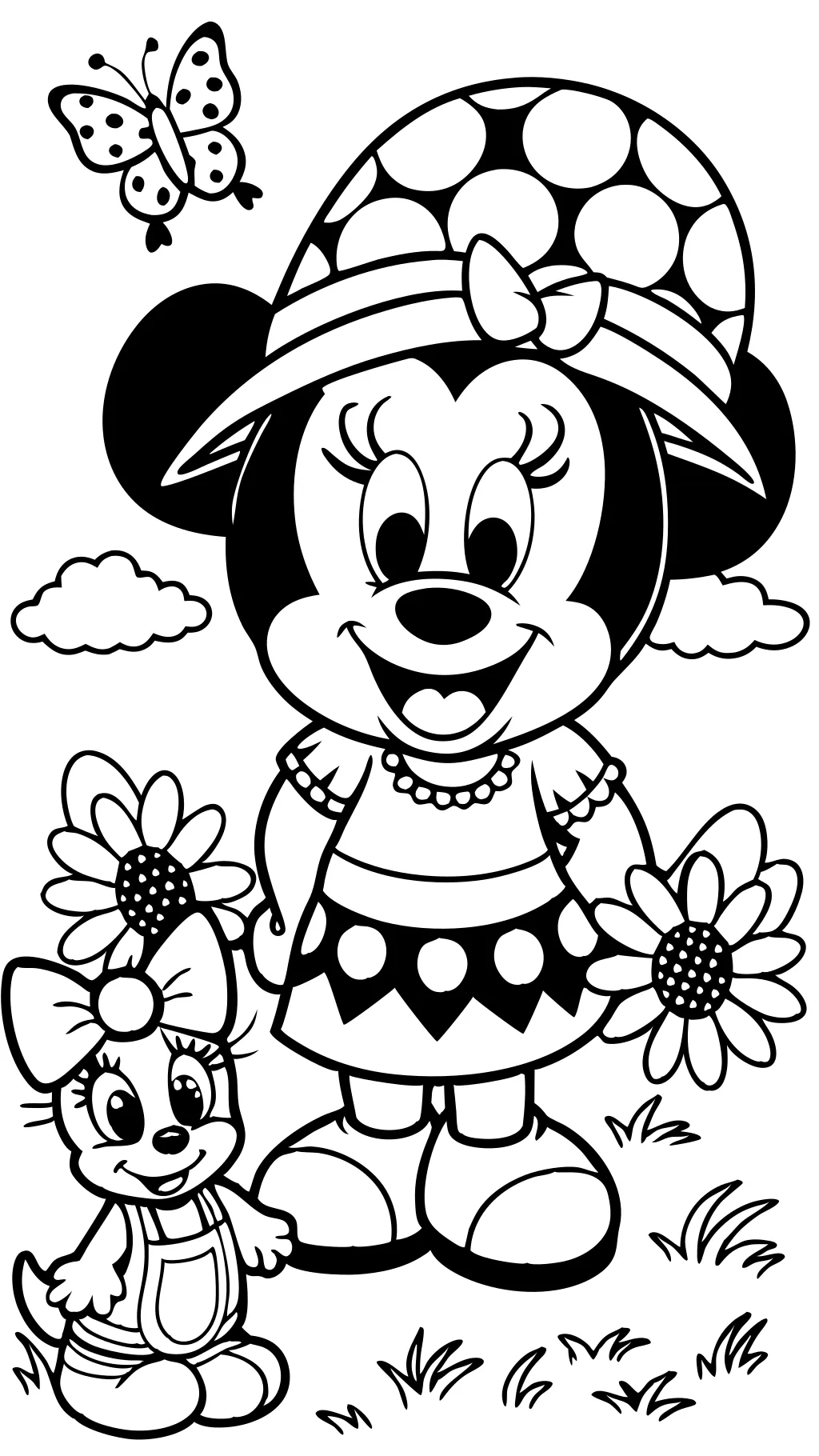 Páginas para colorear de Minnie Mouse y Daisy